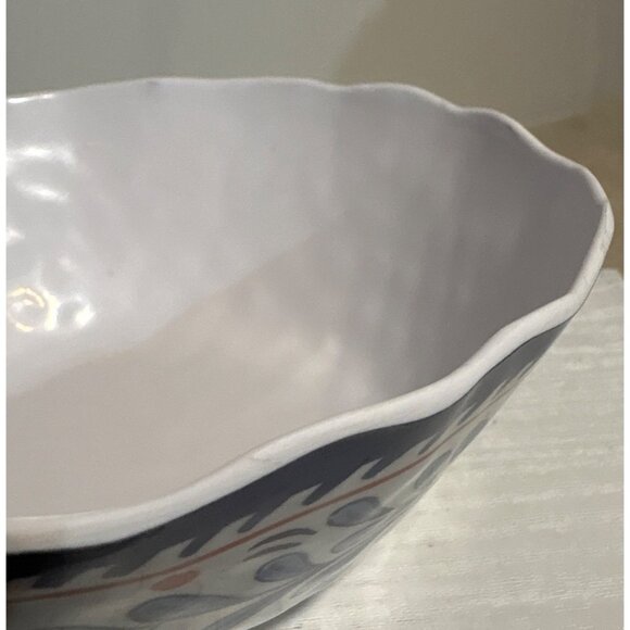 Set of 2 Mela-Ware Floral Design Melamine Salad Cereal Bowls 6.5" Scalloped Edge - Picture 8 of 8